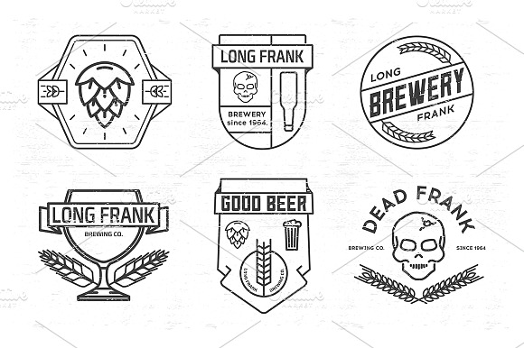 Vector Line Beer Labels.