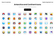 Antarctica and Continent Icons, a Solid Icon by Wencory (Thumbnail 2 of 2)