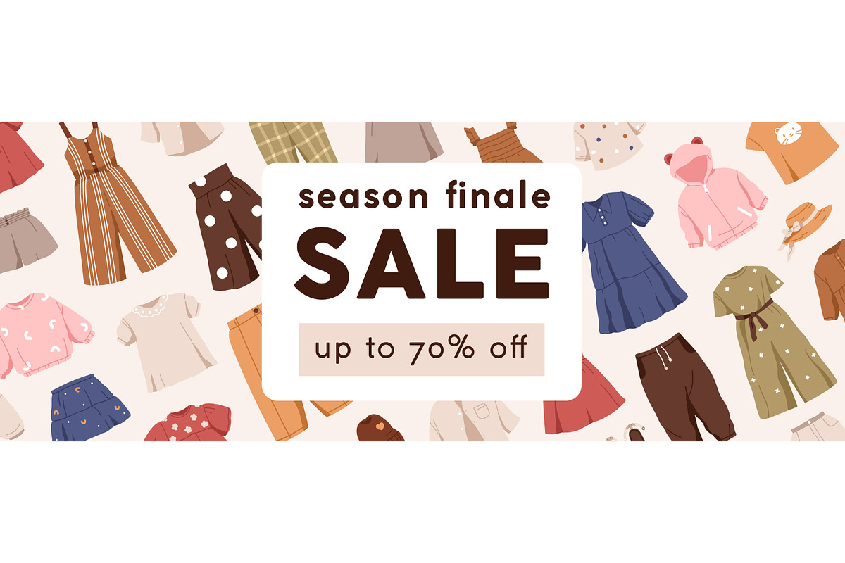 Kids' clothes sale banners set, a Decorative Illustration by Good Studio (Photo 3 of 4)
