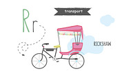 Vector A-Z transport alphabet, an Education Illustration by narinadraban (Thumbnail 15 of 22)