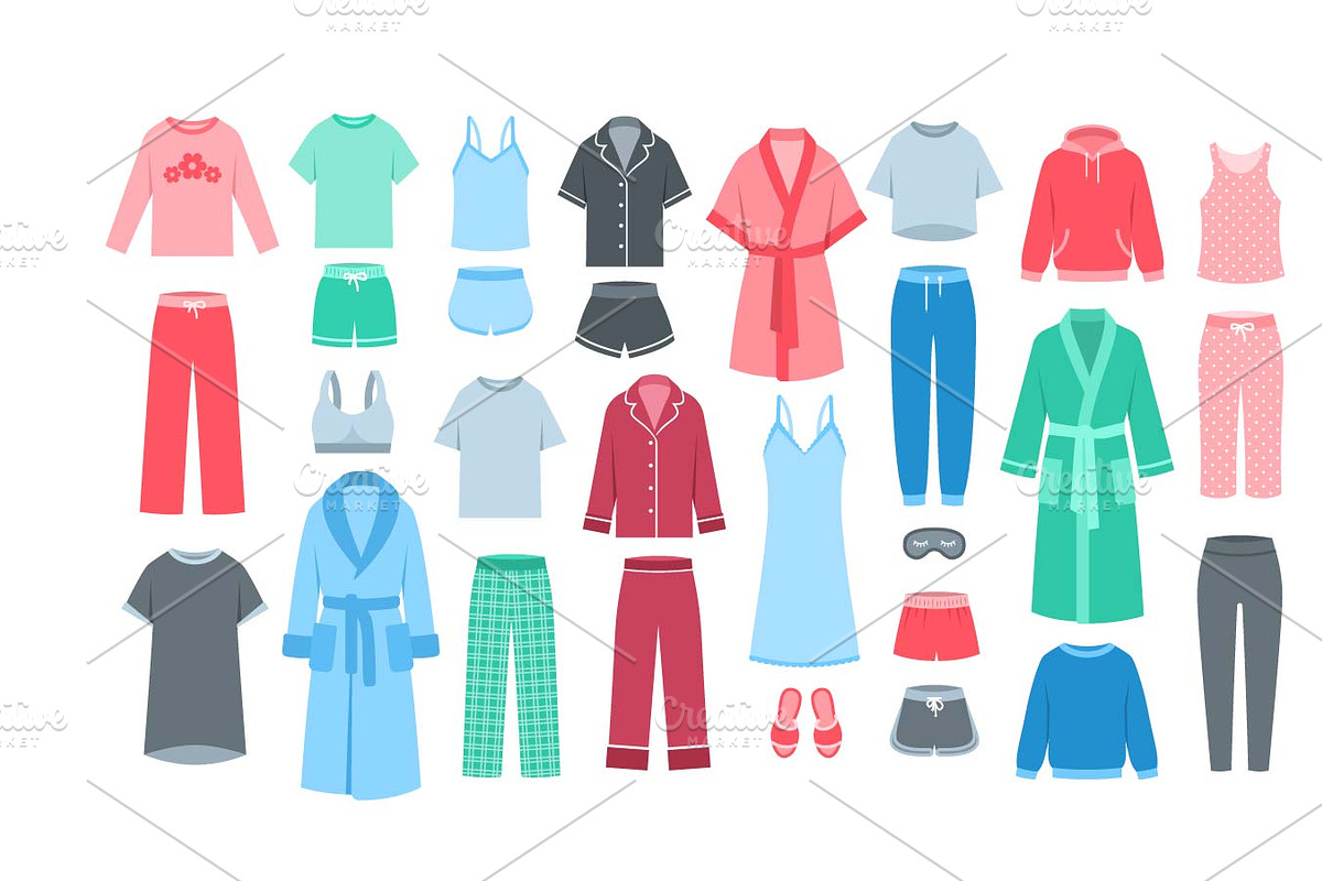 Women home clothes sleepwear garment, an Illustration by Vectorikart