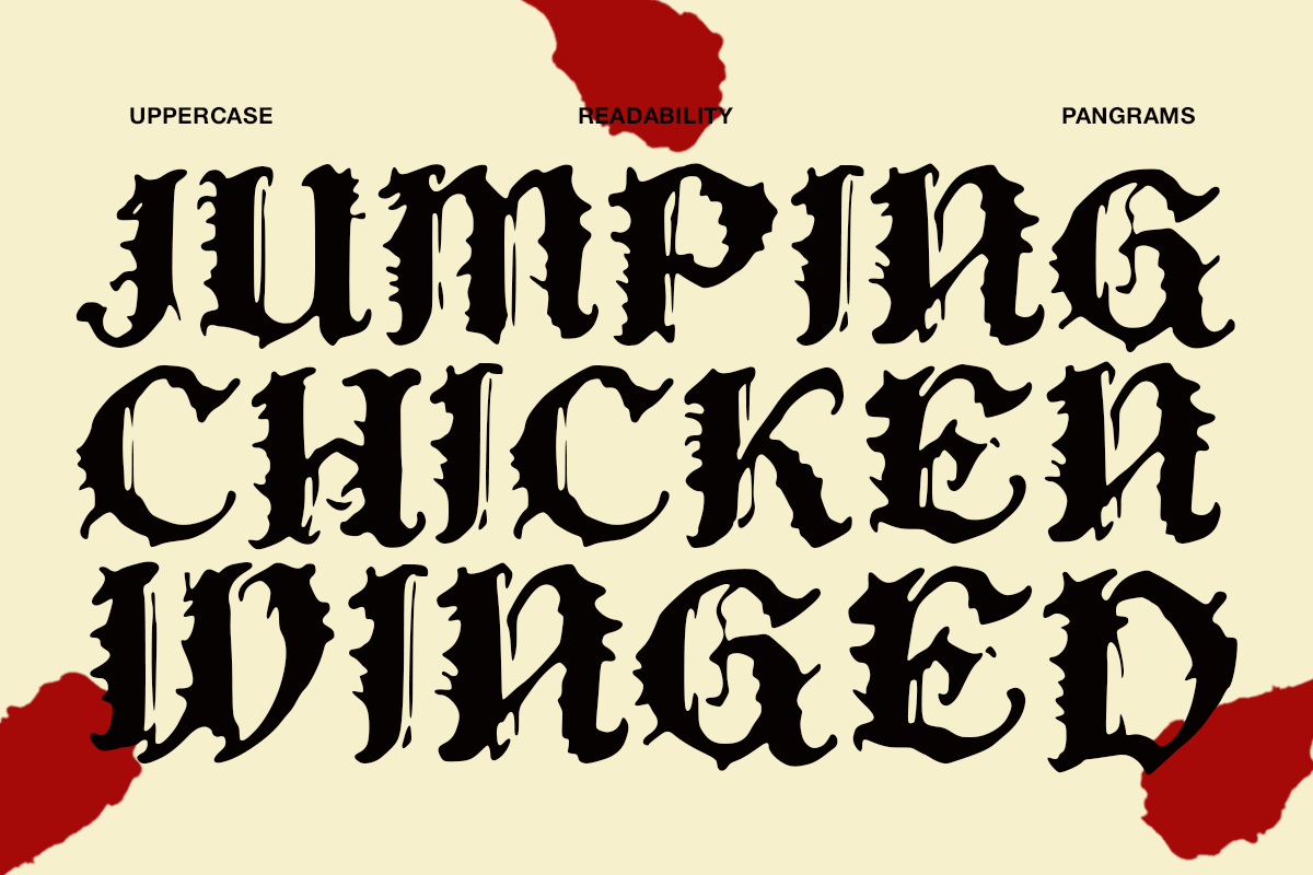 Goreka - Food Branding Font, a Blackletter Font by Pandeka Studio (Photo 6 of 9)