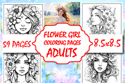 Adults Flower Girl Coloring Pages, a Person Illustration by Design Zone (Thumbnail 1 of 5)