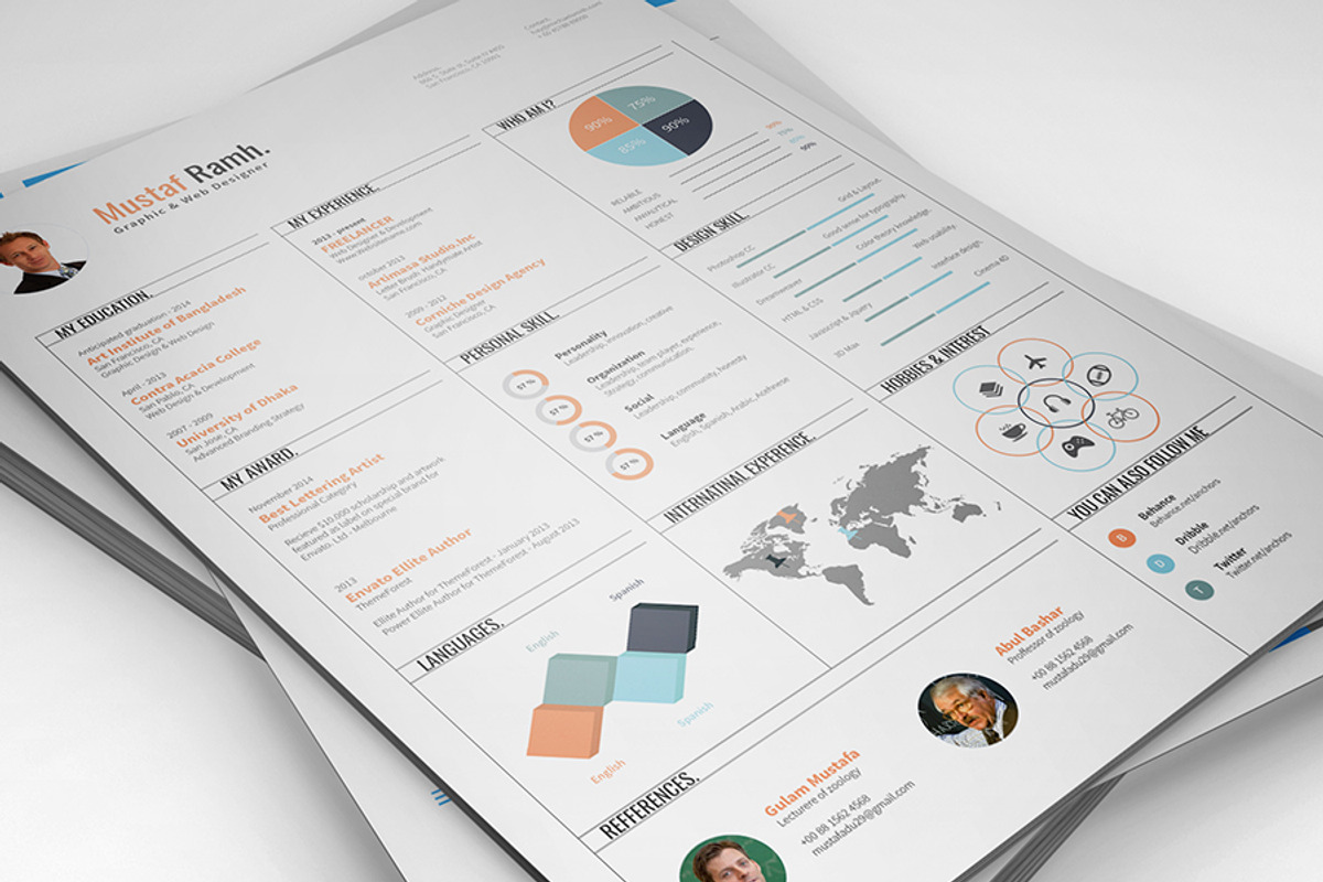 Infographic Resume, a Resume Template by DesignGhar
