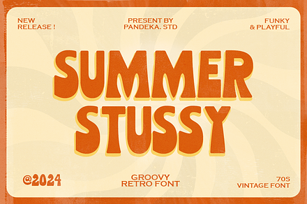 Summer Stussy - Retro Funky Font, a Sans Serif Font by Pandeka Studio