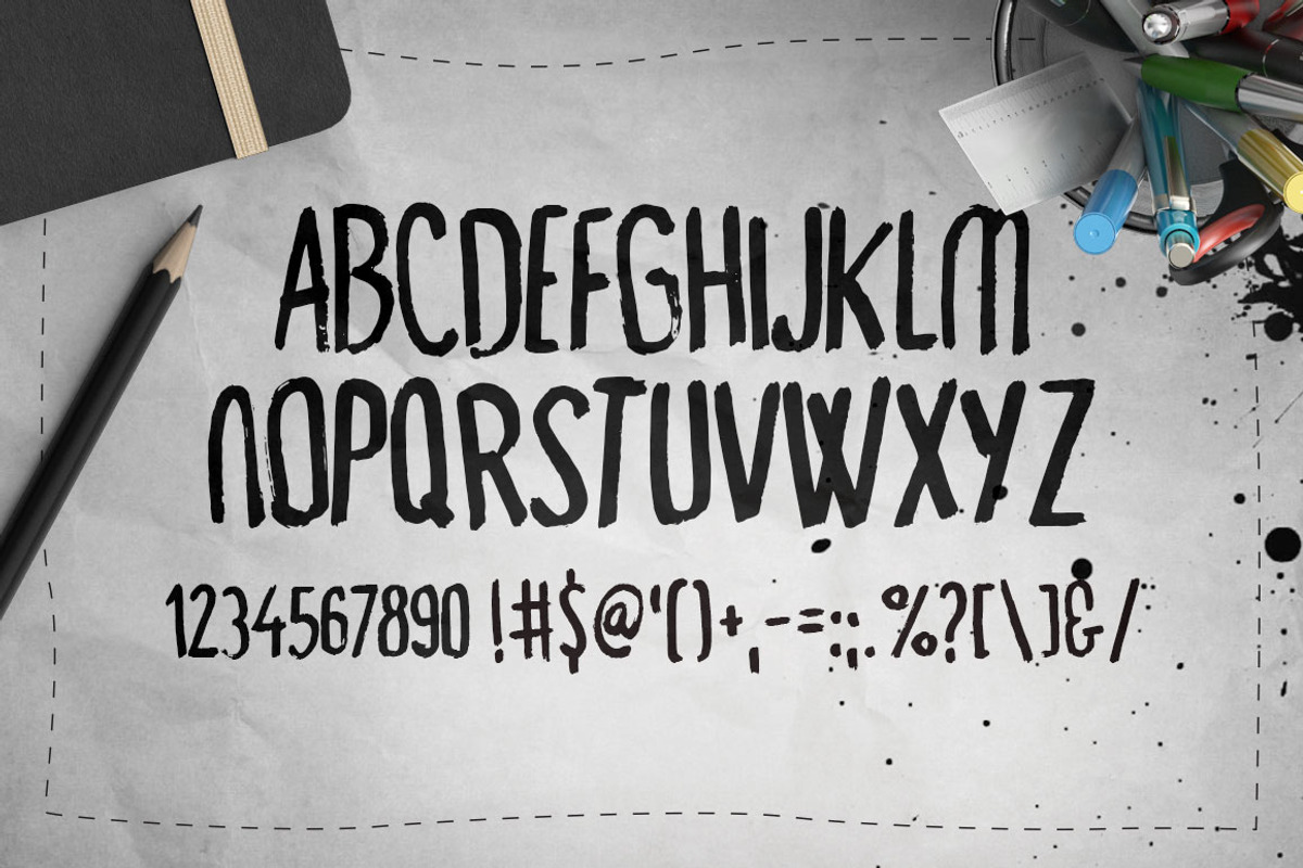 Capital Dry Brush Font preview 3
