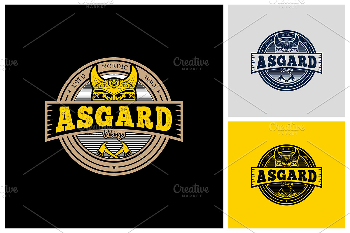 Viking Emblem With crossed ax, a Branding & Logo Template by Atlantis X Nurman Arbai (Photo 1 of 2)