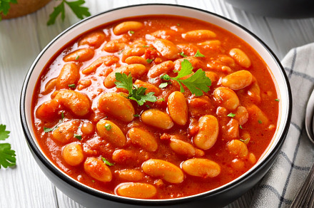 baked beans in tomato sauce AI generated