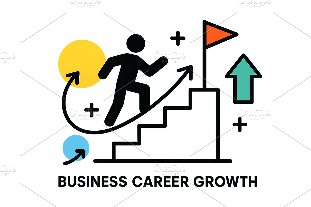 Visual depiction of business career, a Finance Illustration by ZinetroN