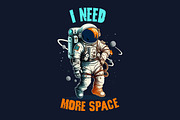 Astronaut t-shirt bundle. 20 vector, a Technology Illustration by Fractal fonts & graphics (Thumbnail 7 of 21)