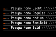 Perupa Mono | Polygonal Monospace, a Sans Serif Font by Wahyu & Sani Co. (Thumbnail 2 of 14)