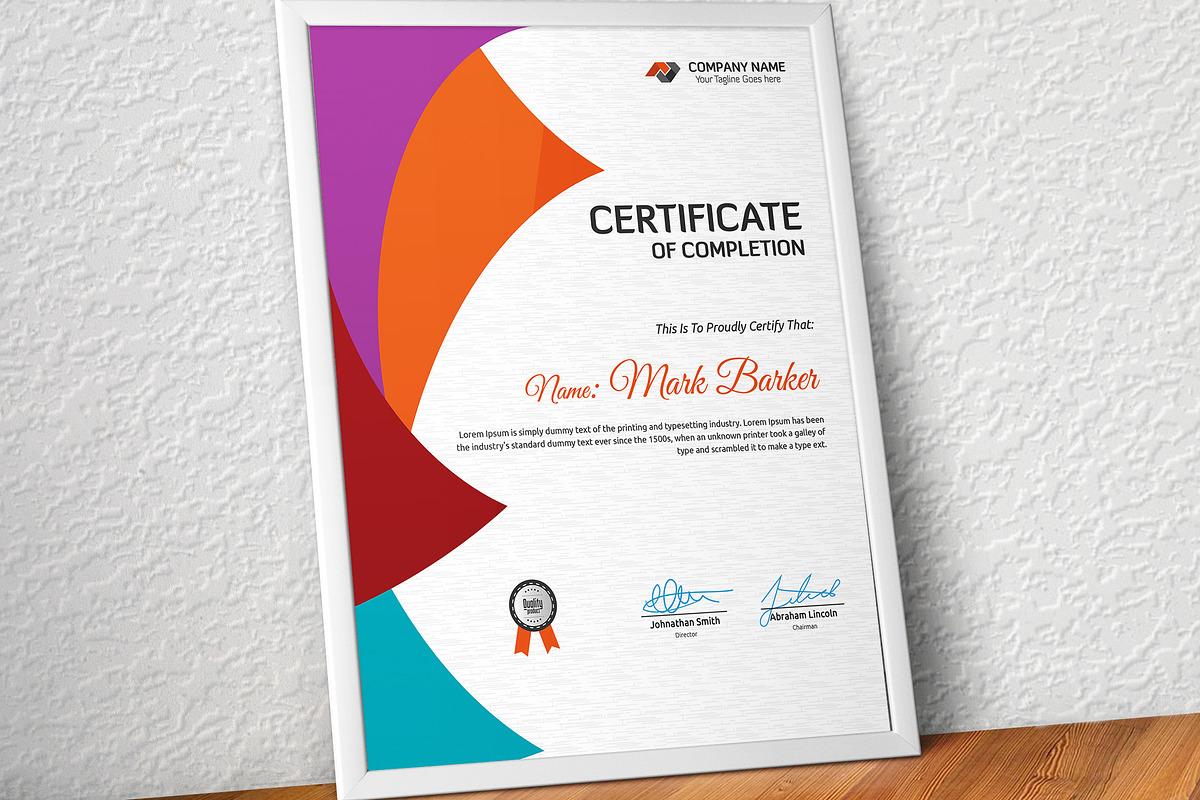 Certificate Word | PSD | AI, a Stationery Template by Curve Design (Photo 3 of 3)