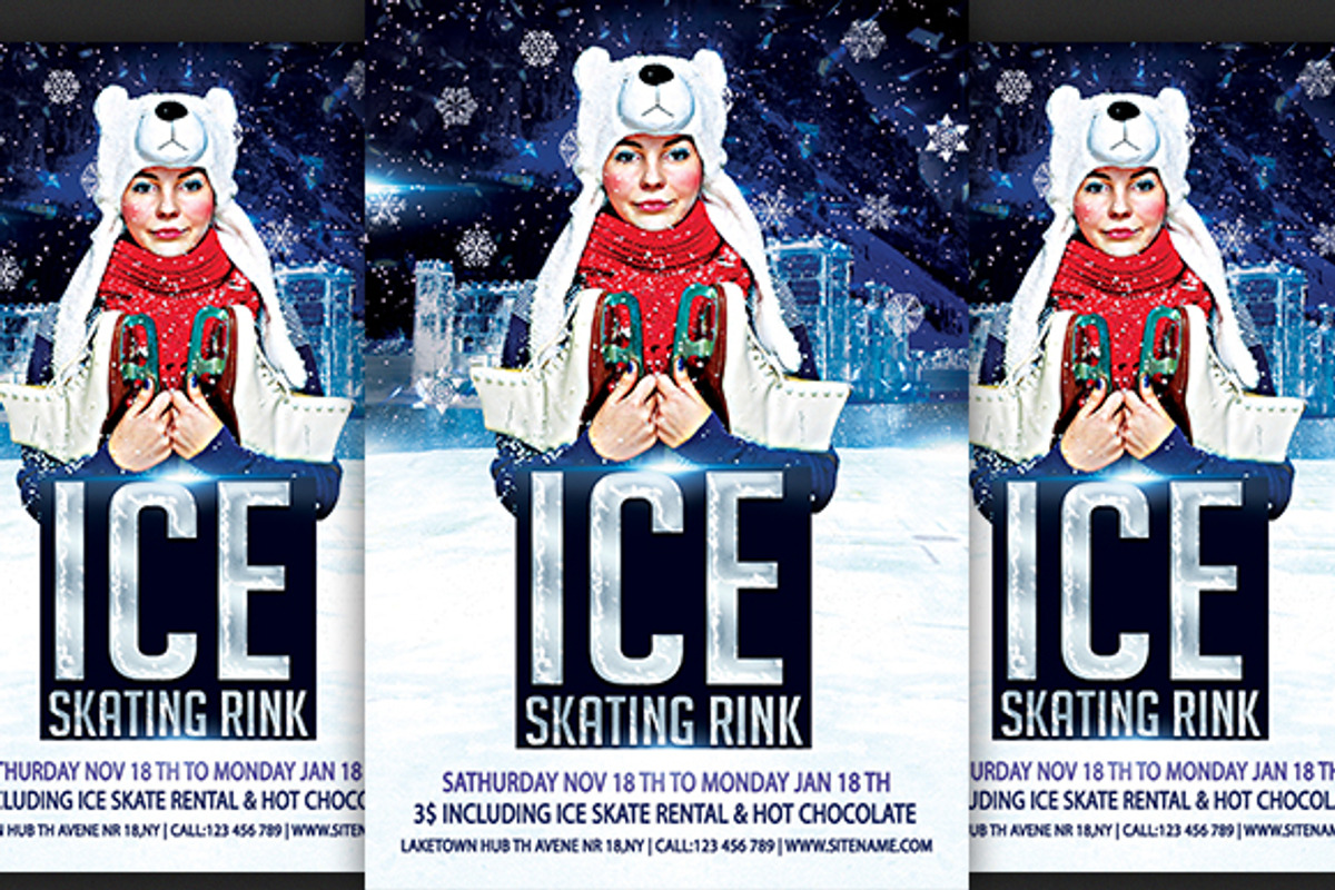 Ice Skating Rink Flyer, a Flyer Template by DSGraphicDesign