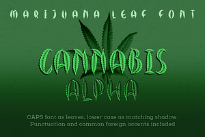 Cannabis Leaf Font - Hemp Leaf