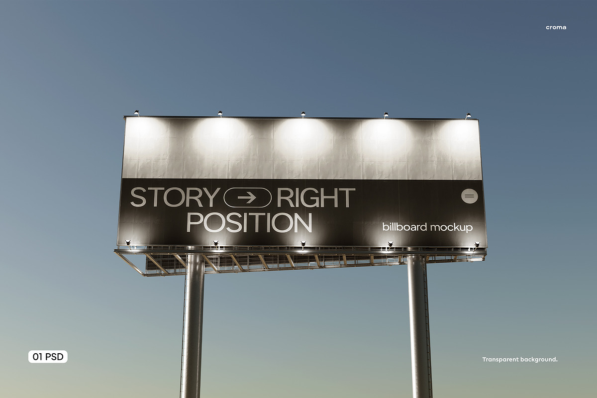 Billboard Mockup ST01, an Advertising Mockup by Croma Studio (Photo 2 of 5)