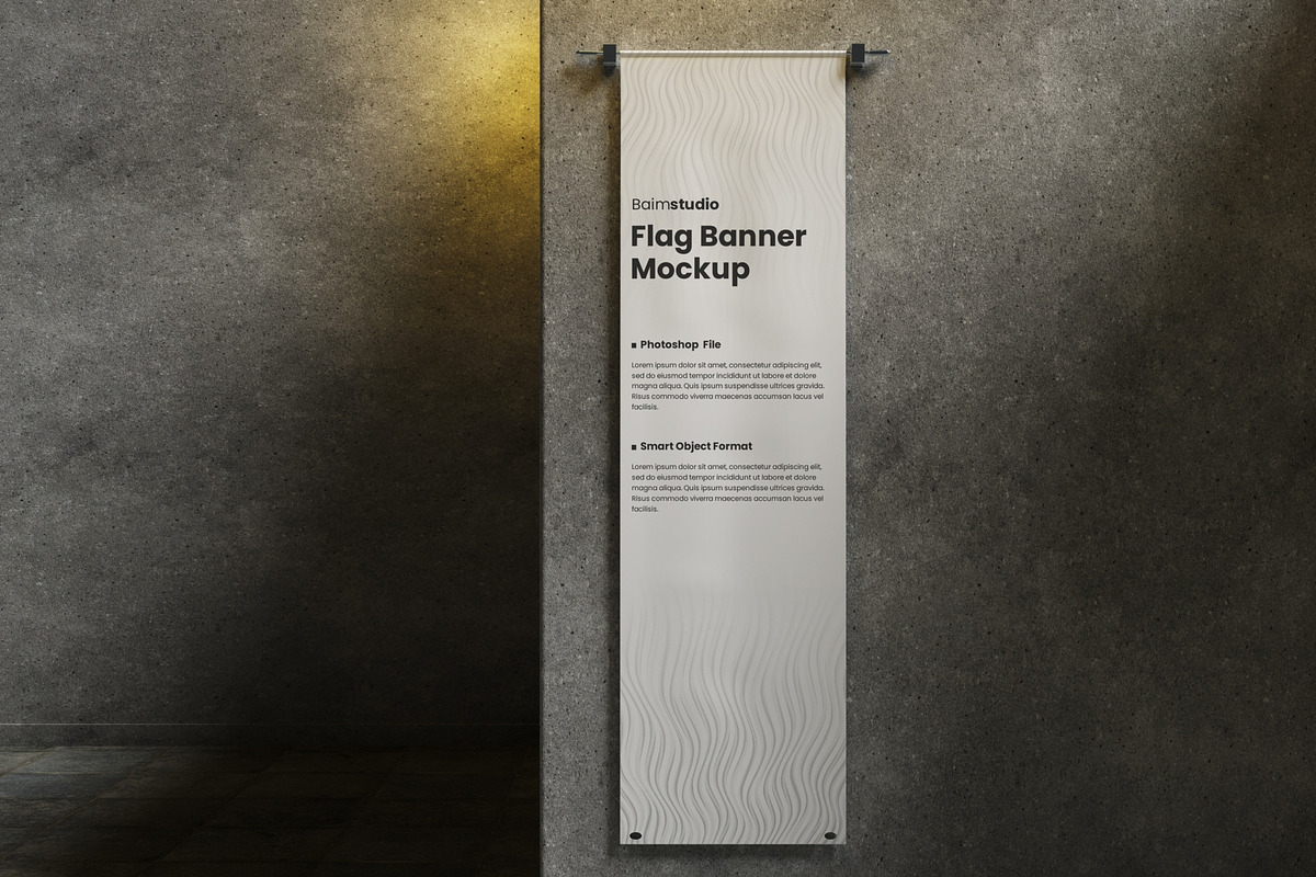 Vertical Flag Mockup, an Advertising Mockup by baim_std