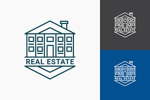 Home logo for real estate company, a Branding & Logo Template by Saba Vector