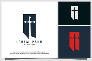 sword logo design template