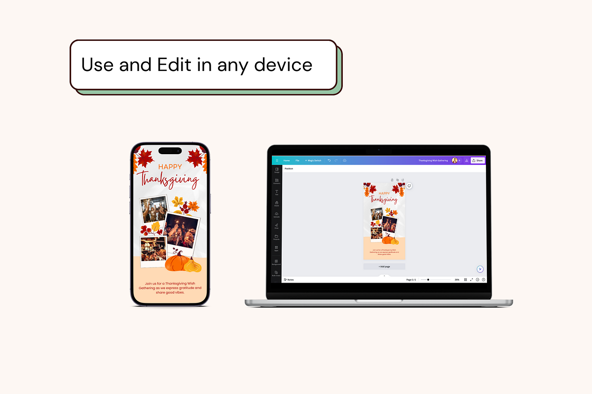 Thanksgiving Wish Gathering Template, a Social Media Template by Adored Templates (Photo 7 of 10)