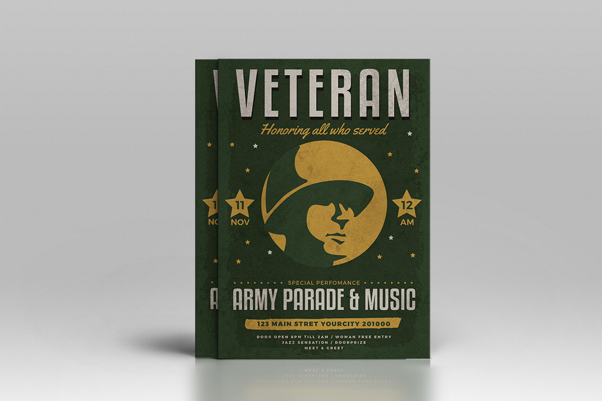 Modern Veteran Day Flyer, a Flyer Template by Tokosatsu (Photo 3 of 4)