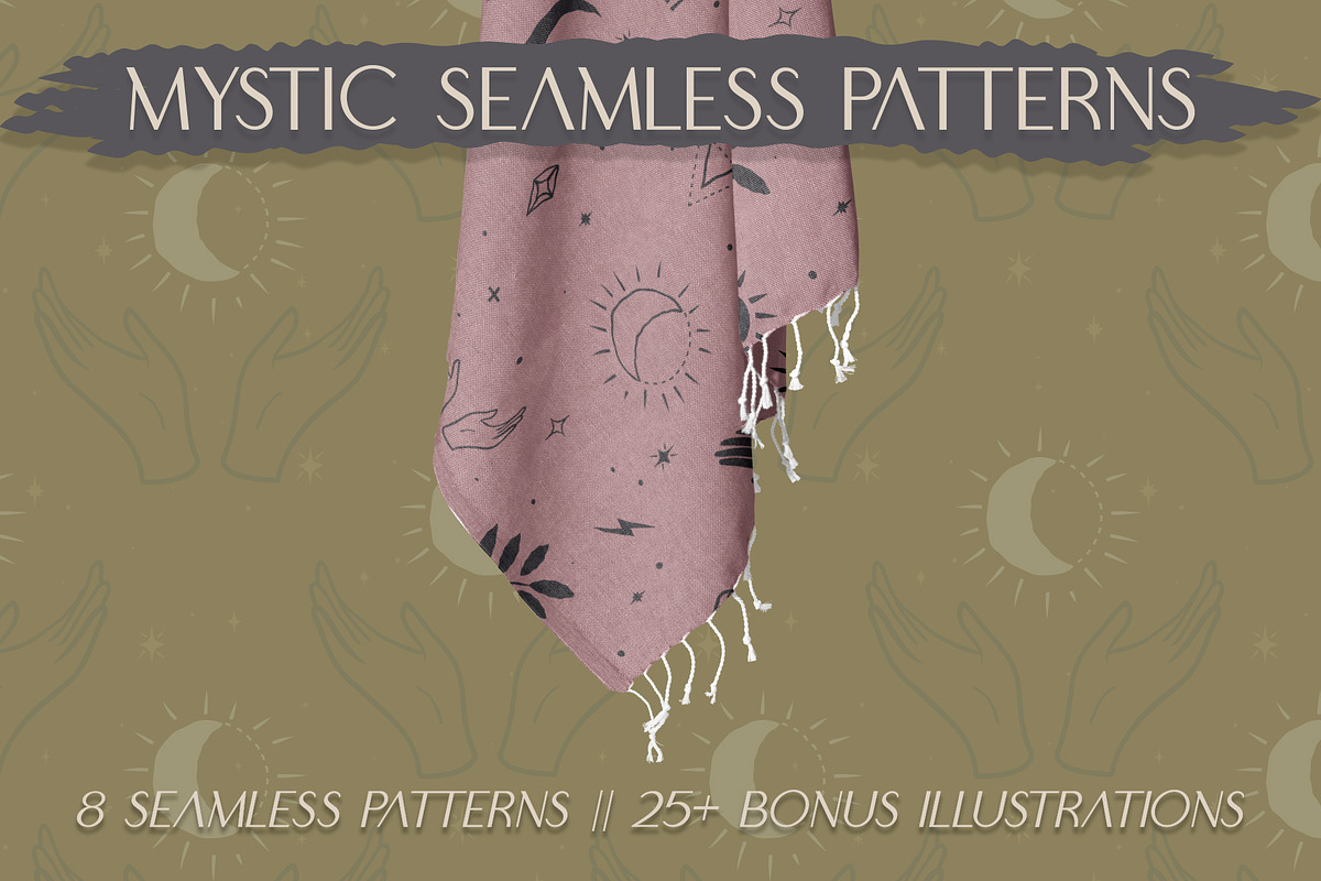 Mystic Seamless Patterns & Elements, a Pattern Graphic by Tay Rho Design Shop (Photo 1 of 8)