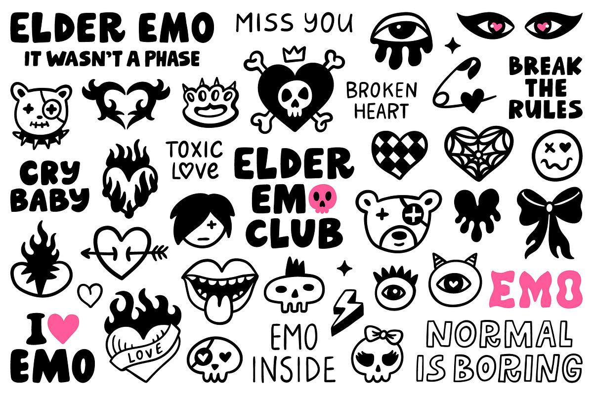 Emo / Punk / Rock collection, an Object Illustration by piyacler (Photo 4 of 7)