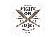 Vintage Label Fight Or Die, an Illustration by Ezepov (Thumbnail 2 of 3)