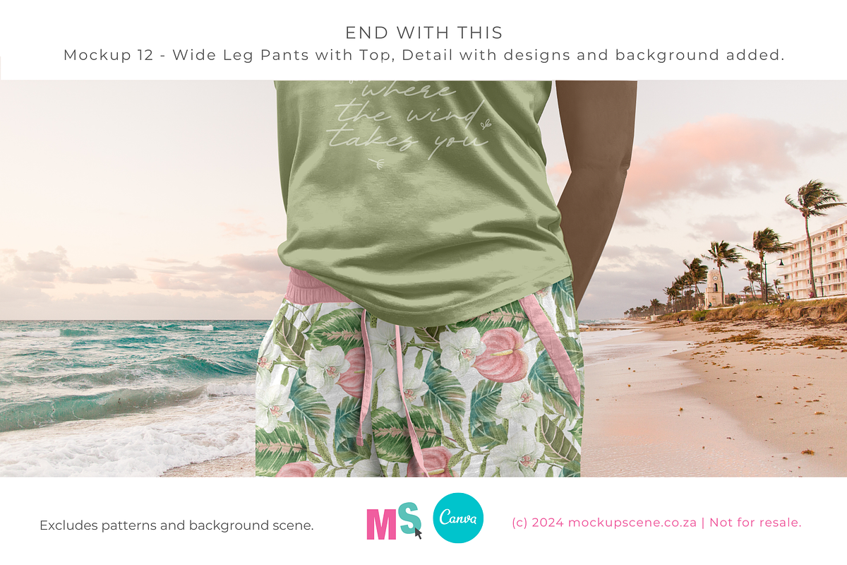 Wide Leg Cotton Pants Canva Mockup, a Bottom Mockup by Mockup Scene (Photo 16 of 16)