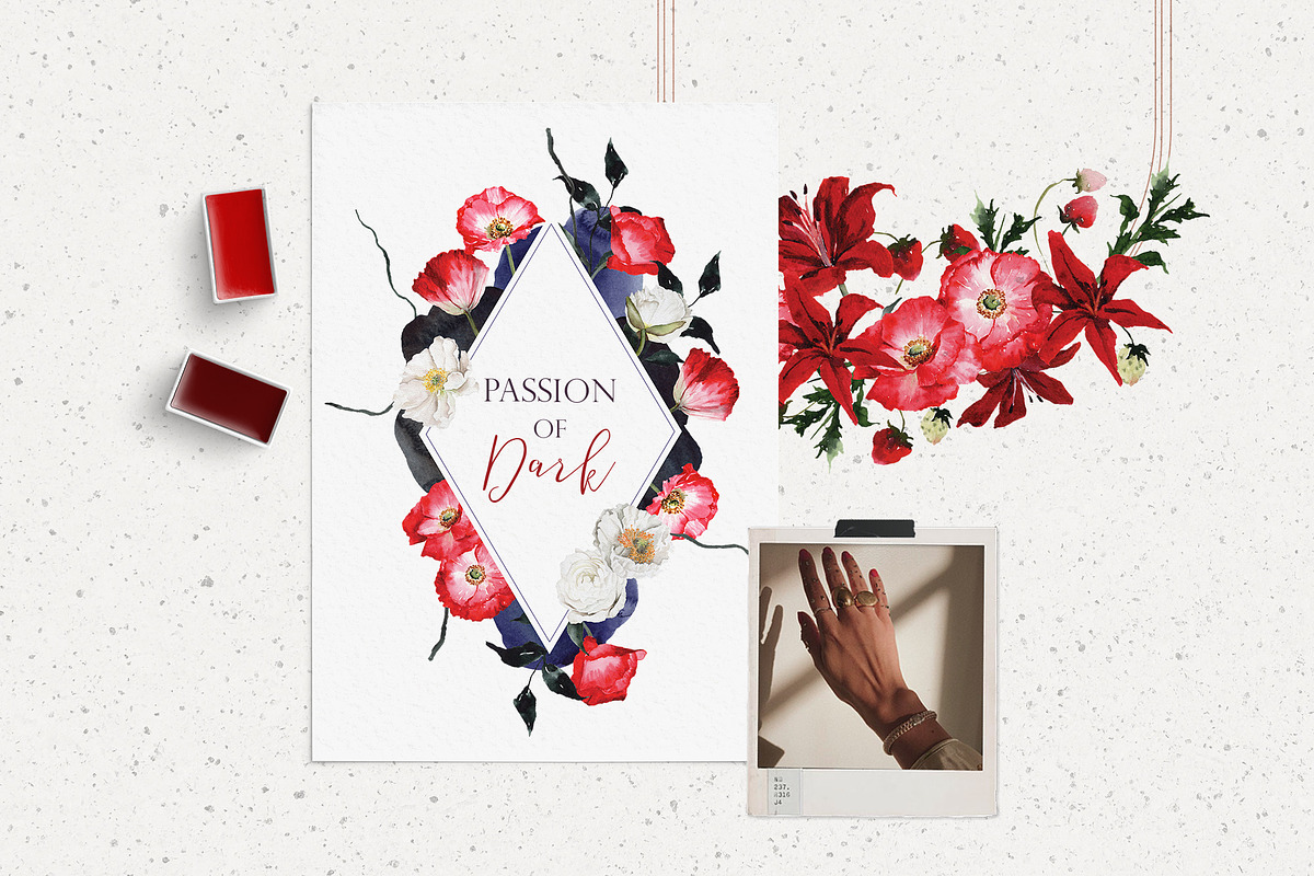 Watercolor flower - Passion of Dark, an Illustration by Beigetime (Photo 3 of 13)
