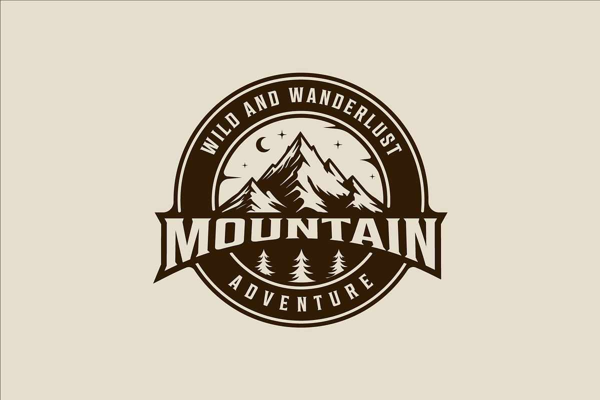 mountain and pines logo vector, a Branding & Logo Template by zyxroun shop