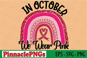 In October We Wear Pink, a Seasonal Illustration by Pinnacle PNGs