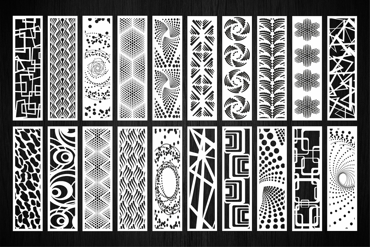 Set of 100 narrow decorative panels, a Graphic by CncCutModel (Photo 2 of 6)