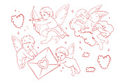 Vintage Cupid Clipart, a Decorative Illustration by Zeukaa (Thumbnail 5 of 8)