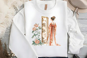 Watercolor Japanese Flower Maiden Cl, an Illustration by DreamCafeArt (Thumbnail 5 of 7)