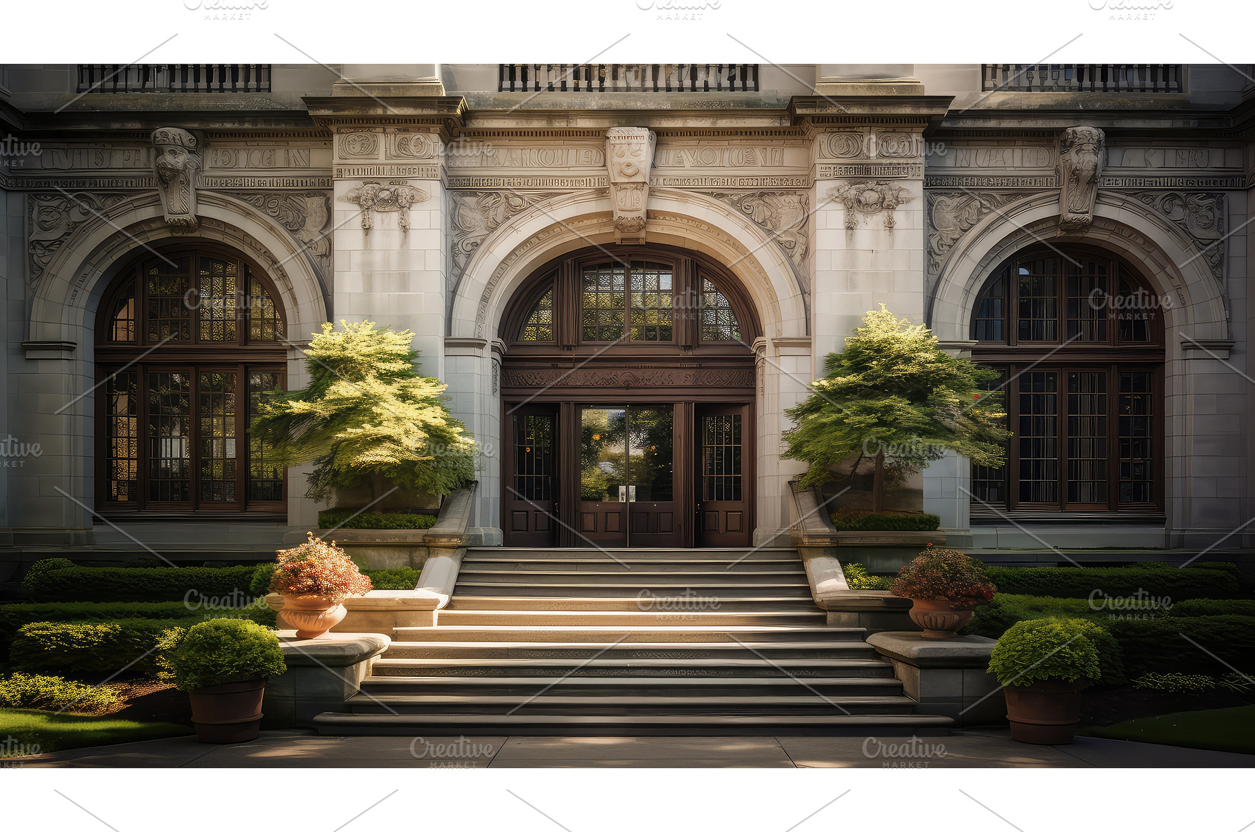 facade library exterior ai generated, an Architecture Photo by pikepicture