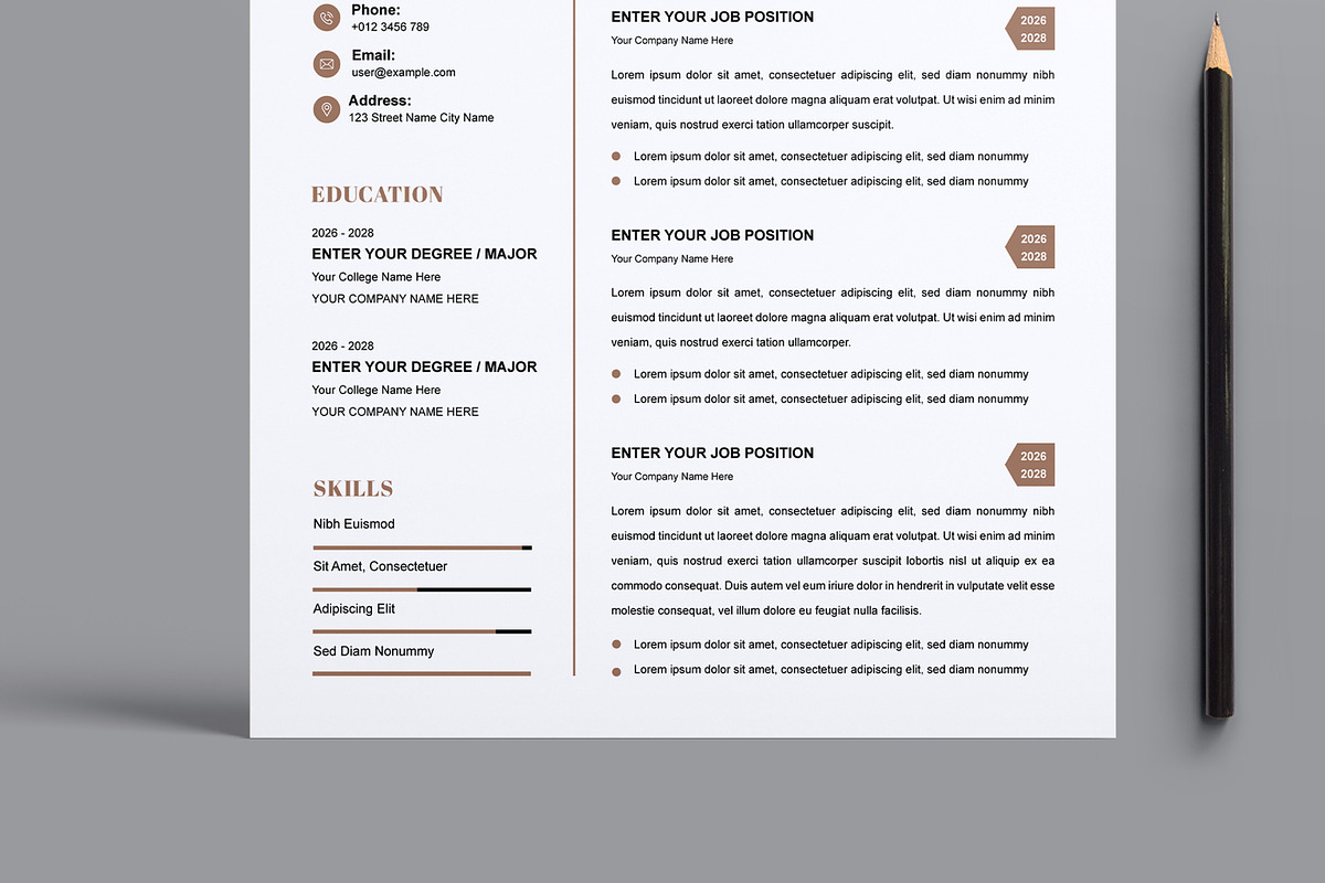 Resume Template, a Resume Template by MightyDesign (Photo 3 of 8)
