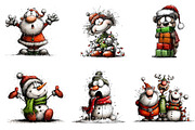 Funny Quirky Christmas Clipart, an Illustration by CreationArt (Thumbnail 3 of 5)