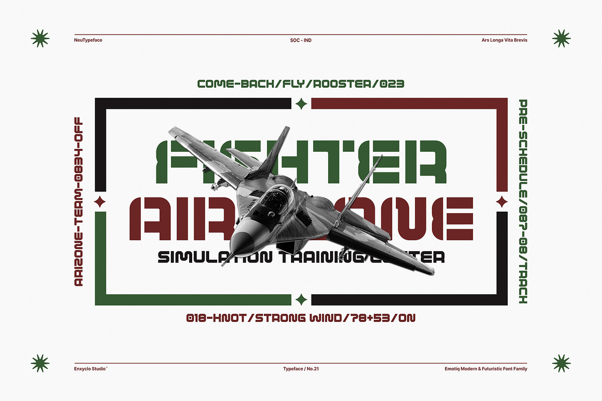 EMOTIQ - Futuristic Font Family, a Sans Serif Font by Enxyclo Studio (Photo 3 of 10)