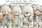 Whimsical Easter Bear Clipart, an Illustration by Black Bird Studio (Thumbnail 1 of 5)