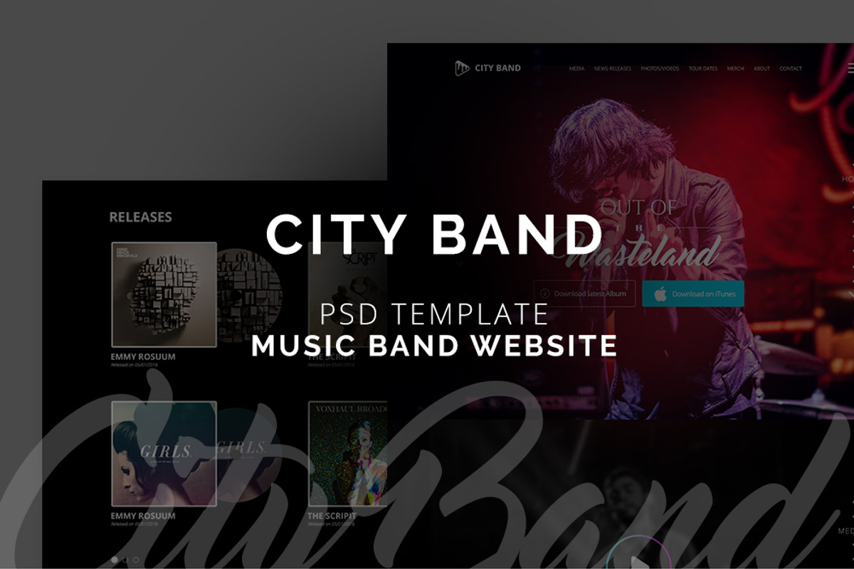 City Band - Music Band OnePage PSD, a Landing Page Template by IB (Photo 1 of 5)