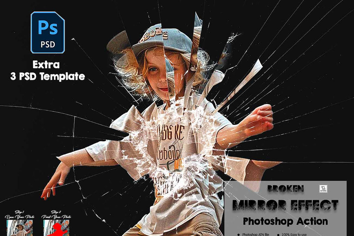 Broken Mirror Effect Ps Action, an Action Add-On by Studio Retouch (Photo 1 of 10)