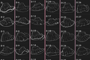 Procreate Pleated Skirt Stamps