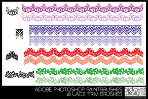 18 Lace Trim Brushes - PHOTOSHOP