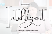 Intelligent | Script Font, a Handwritten Font by Scratchones (Thumbnail 1 of 9)