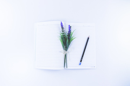 Hero Image.Feminine.Notebook flower., a Photo by very simple photos