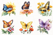 Summer Butterflies Garden Clipart, an Illustration by OK Design (Thumbnail 5 of 5)