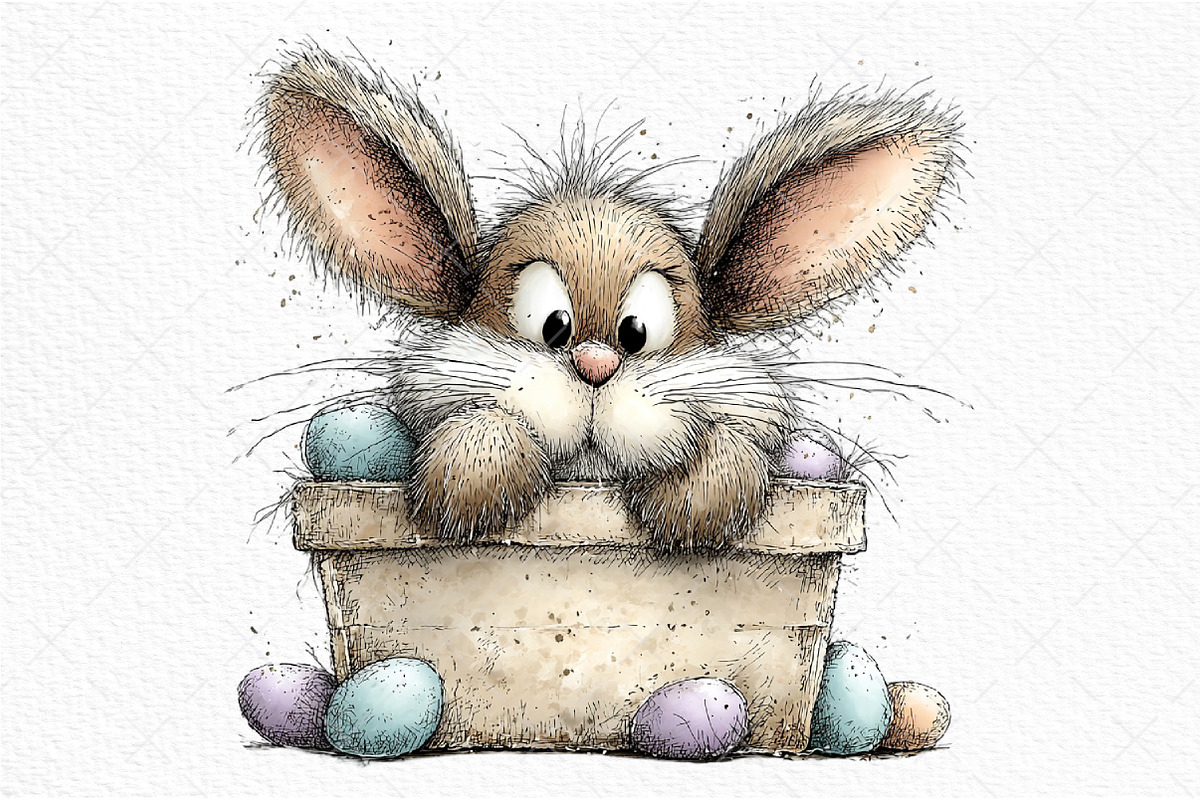 Whimsical Easter Bunny Clipart, an Illustration by Craft Nest (Photo 11 of 11)