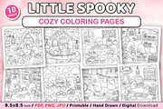 Little Spooky Cozy Coloring Pages, a Seasonal Illustration by Coco Bloom (Thumbnail 1 of 4)