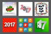 2017 Happy New Year Greeting Cards, a Background Graphic by GalaStudio (Thumbnail 9 of 10)