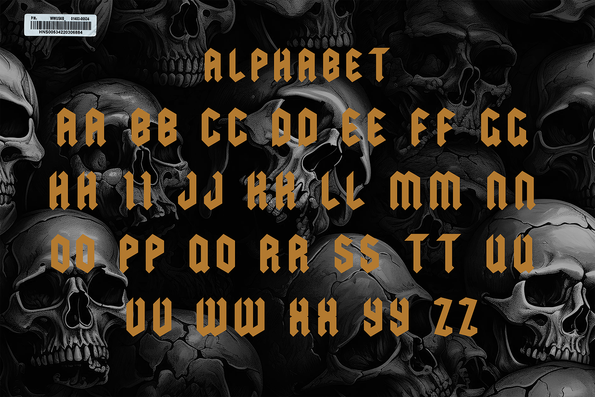 GRIND MODERN BLACKLETTER METAL FONT, a Blackletter Font by dansdesign (Photo 2 of 7)